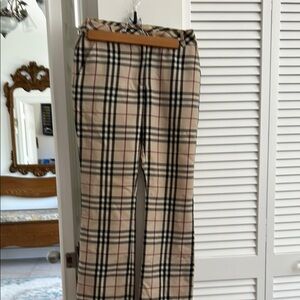 Burberry Checkered Pants in Cream, Black, and Red